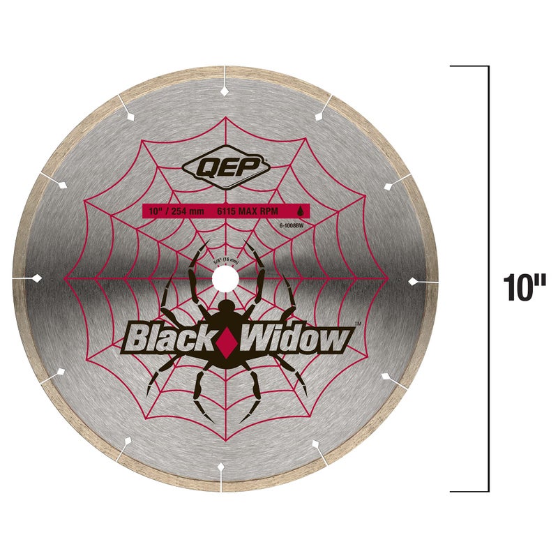 QEP 10" Black Widow Premium-Grade, Thin Rim Diamond Blade for Wet Cutting of Porcelain, Ceramic, Granite and Marble Tile - Image 5